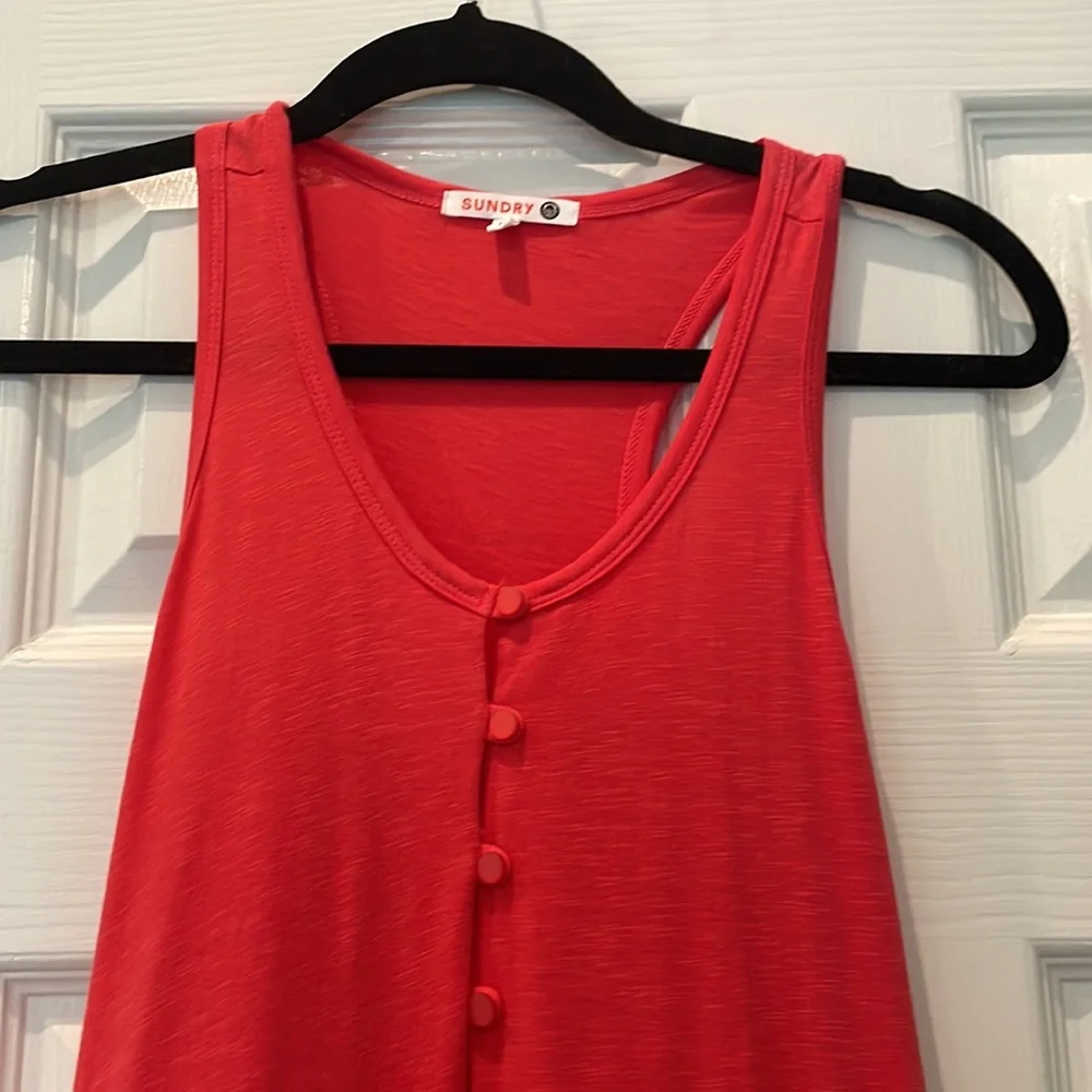 Sundry size 1 (M) Coral tiered maxi dress with button detail. - Picture 2 of 4